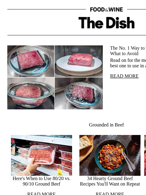 foodandwine newsletter: The No. 1 Way to Thaw Ground Beef — and What to Av...