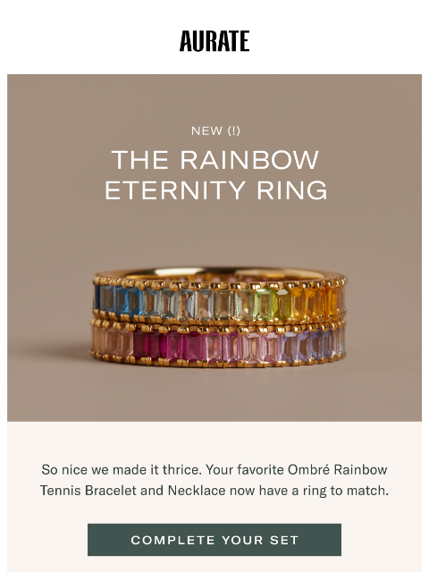 auratenewyork newsletter: NEW! RAINBOW ETERNITY RING 🌈