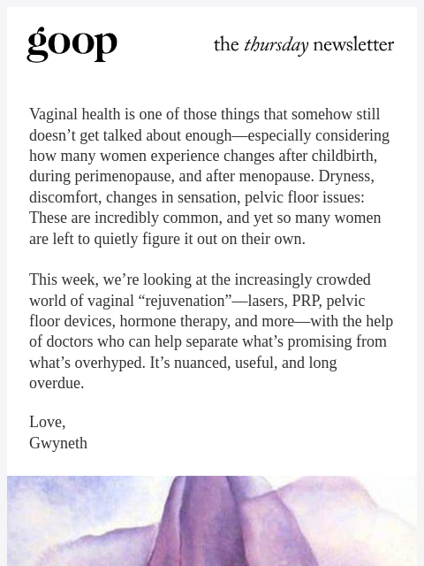 goop newsletter: the Thursday newsletter