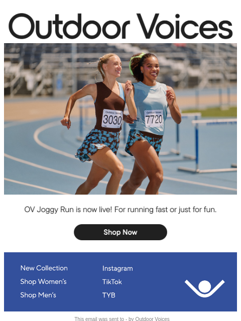 outdoorvoices newsletter: NEW: OV JOGGY RUN