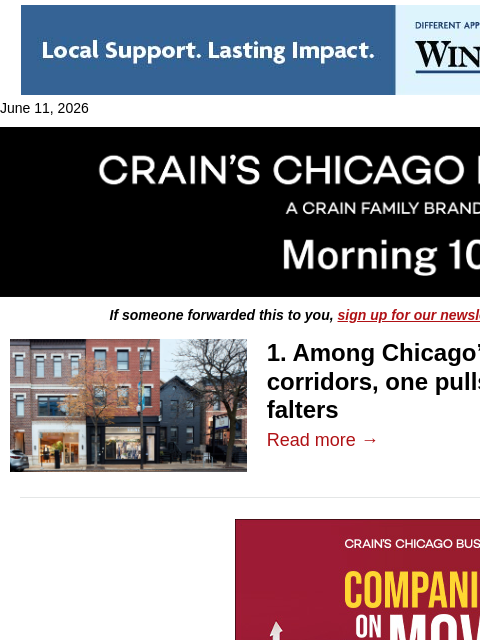 crainalerts newsletter: This Chicago boutique retail strip is thriving