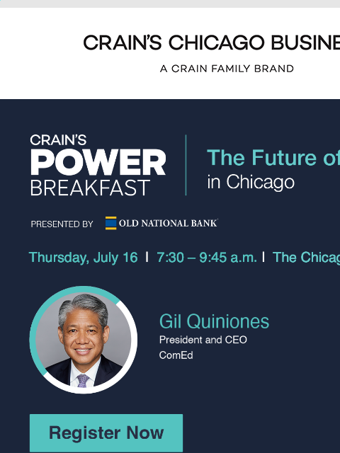 crainliveevents newsletter: What’s powering Chicago’s next wave of growth?