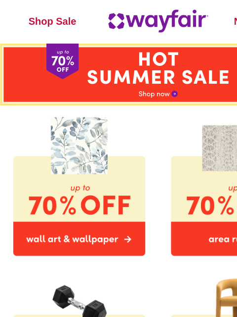 wayfair newsletter: 📅 🌡️ ☀️ Summer's HOTTEST sale is HERE