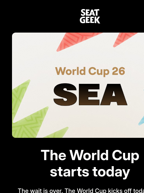 seatgeek newsletter: World Cup kickoff is HERE! 🏆