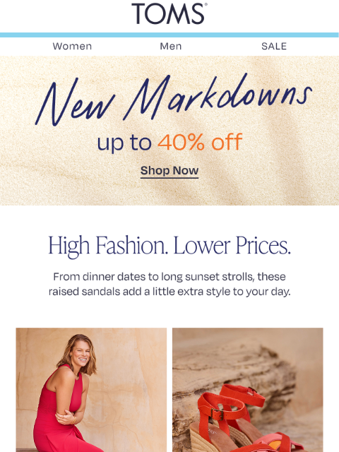 toms newsletter: Perfect Platform Sandals—Now up to 40% Off
