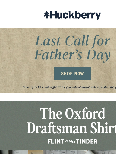 huckberry newsletter: Our Exclusive Oxford Draftsman Shirt