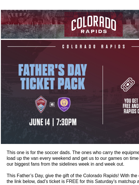 coloradorapids newsletter: The Perfect Father’s Day Gift for a Rapids Fan!