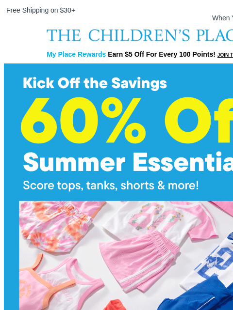 childrensplace newsletter: Graphic Tees Just $5 Each When You Buy 5+