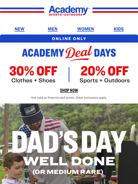 academy newsletter: Act Fast! 30% Off Clothes + Shoes Online