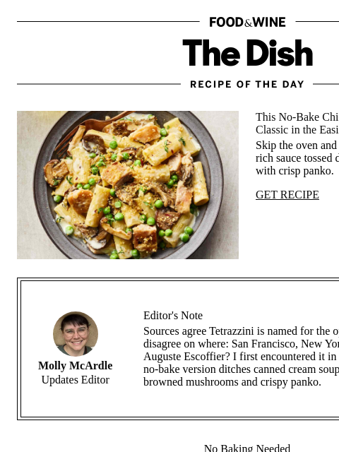 foodandwine newsletter: No-Bake Chicken Tetrazzini