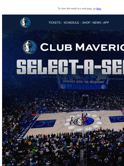 mavsmail newsletter: MFFL, You're Invited — Exclusive Select-A-Seat Eve...