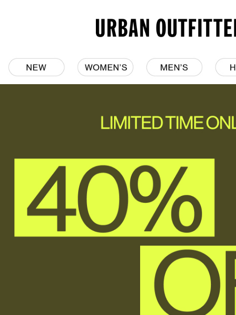 urbanoutfitters newsletter: ICYMI: 40% Off Shorts + Tees starts today