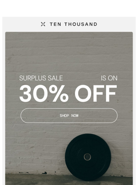 tenthousand newsletter: Don't miss the Surplus Sale.