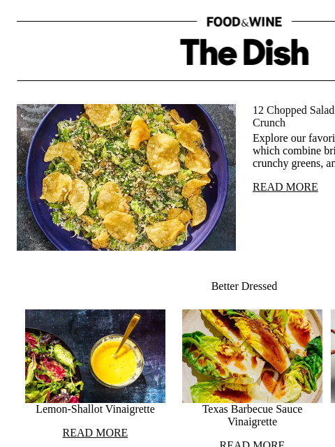 foodandwine newsletter: 12 Chopped Salad Recipes That Bring the Crunch