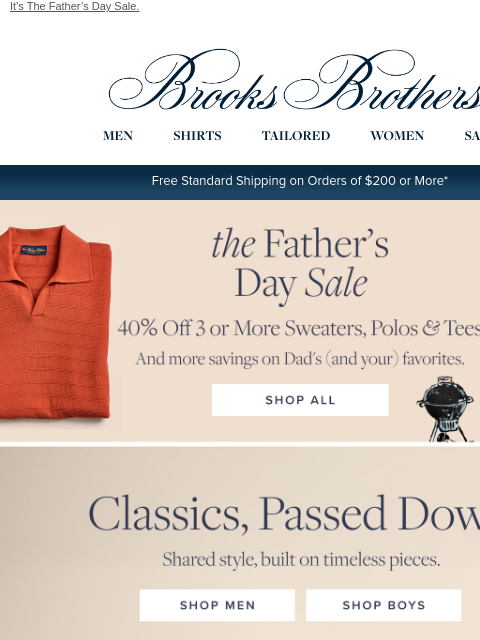 brooksbrothers newsletter: Father-son polos, suit separates & more: specially...