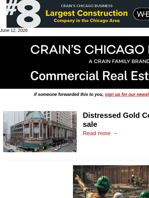 crainalerts newsletter: Distressed Gold Coast hotel goes up for sale