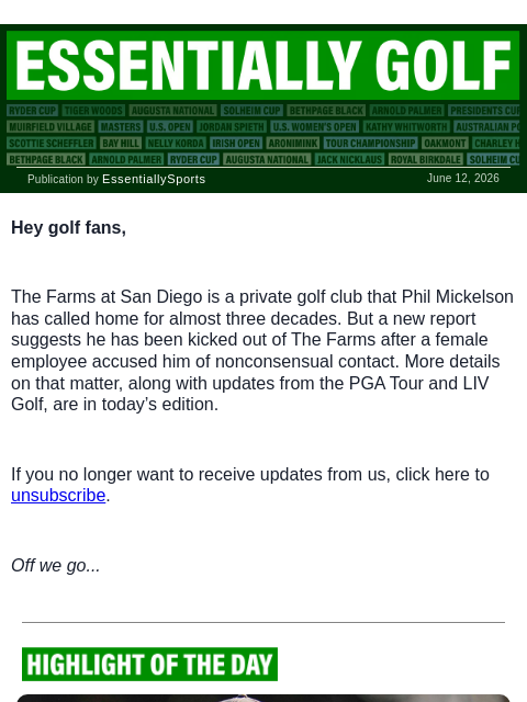 newsbreakexpress newsletter: Phil Ousted From His Home Club