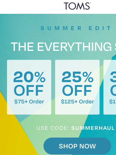 toms newsletter: Up to 30% Off: Summer Favorites 😎
