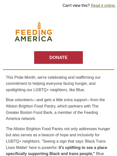 feedingamerica newsletter: "It's so important for communities to have safe, a...