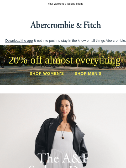 abercrombie newsletter: The viral A&F Sydney Dress got some color.