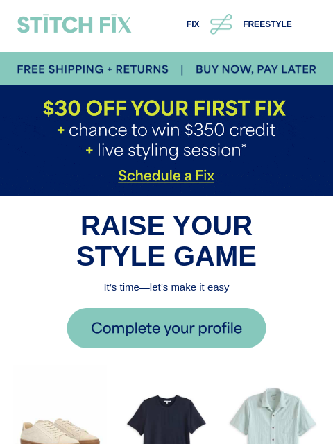 stitchfix newsletter: Your next Fix = big win