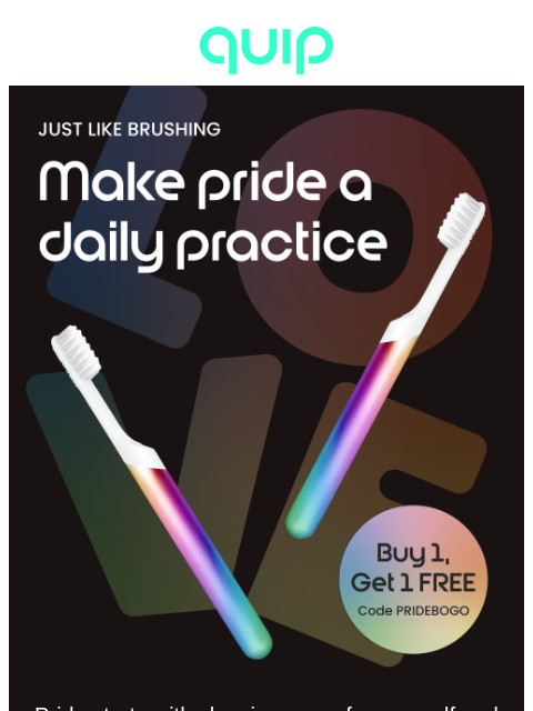 getquip newsletter: Your FREE Pride Brush is waiting…