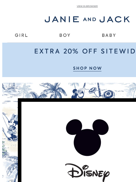 janieandjack newsletter: Our Disney collection is 20% off...