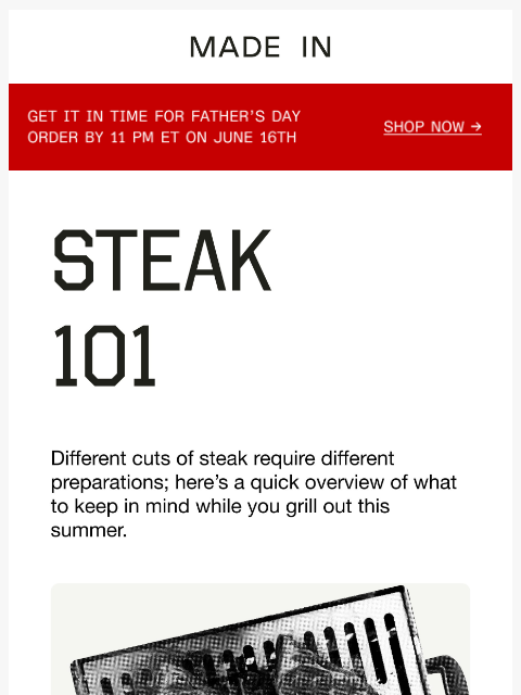 madeincookware newsletter: Steak 101: Know Your Cuts Before You Grill
