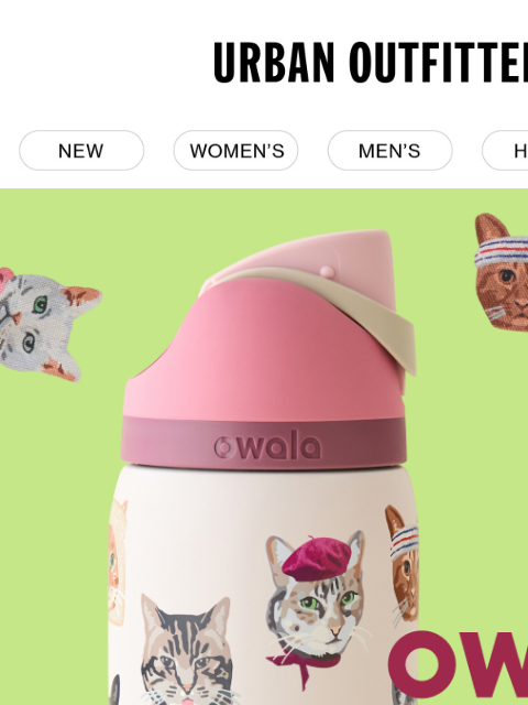 urbanoutfitters newsletter: Just In: Owala 😻🩷 Cat Collage in BLUSH!