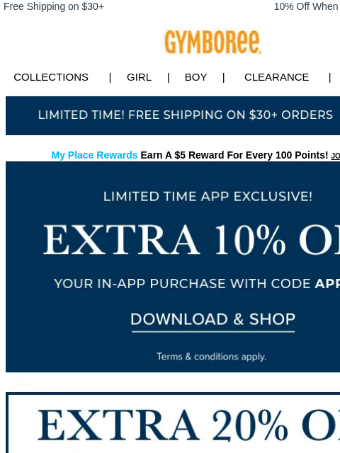 Ice cream runs just got more fun. Free Shipping on $30+ 10% Off When You Ship to Store* Collections | Girl | Boy | CLEARANCE | GIFT CARDS Free Shipping My Place Rewards Earn A $5 Reward For Every 100