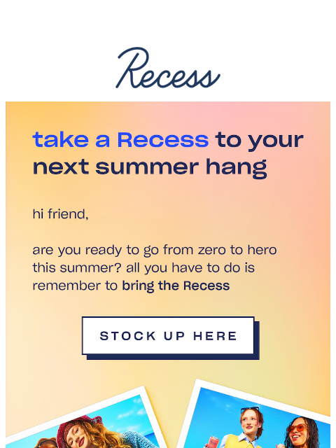 takearecess newsletter: don’t show up empty-handed