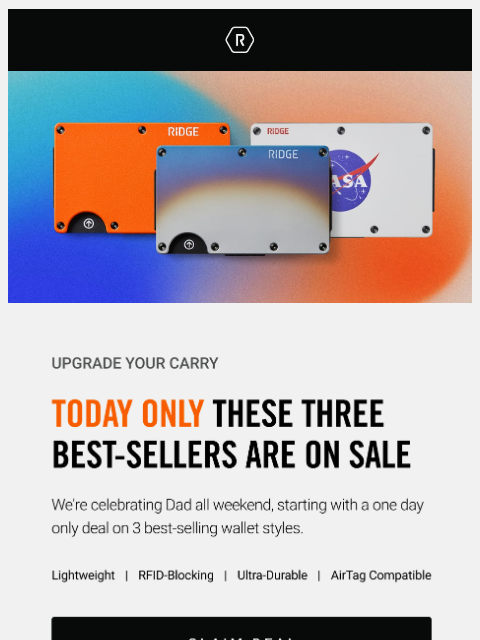 ridge newsletter: TODAY: 3 Best-Sellers on Sale