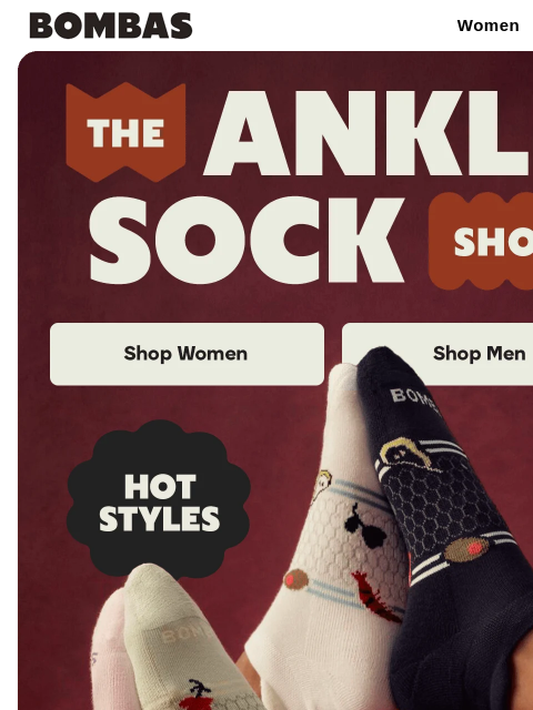 bombas newsletter: The Ankle Sock Shop is Open