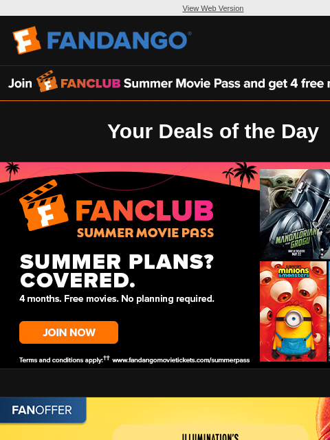 fandango newsletter: Your Deals of the Day