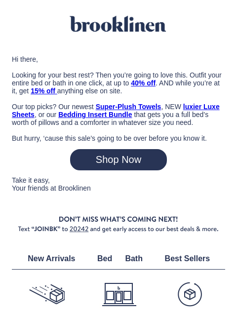 brooklinen newsletter: Top Sale Picks Inside