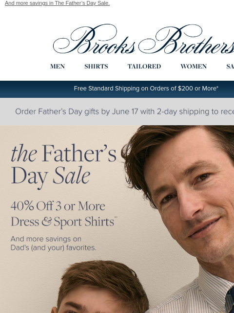 brooksbrothers newsletter: 𝐍𝐨𝐰: up to 40% off all shirts