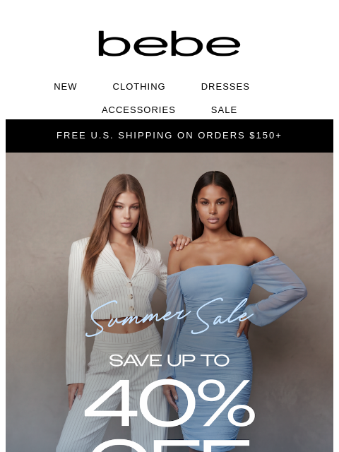 bebe newsletter: ⏳ Up to 40% Off Ending Soon