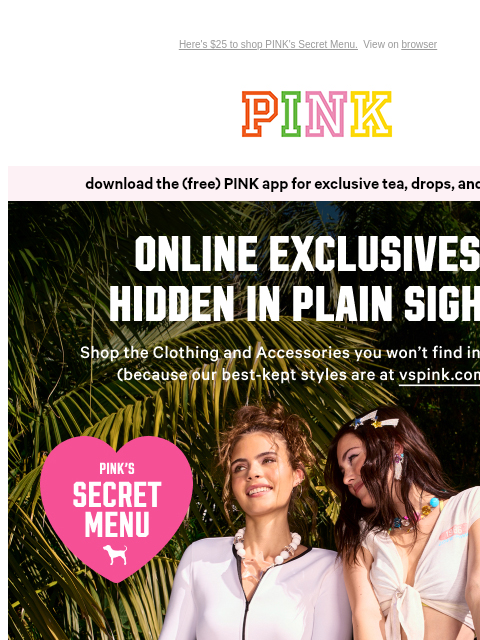 vspink newsletter: You Won’t Find These in Stores 🧐🤫