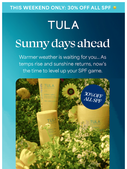 tula newsletter: Here's your daily reminder to wear SPF