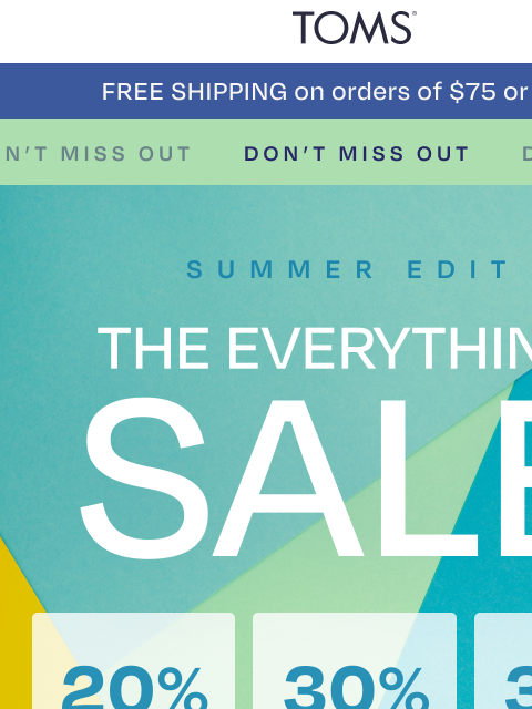 toms newsletter: Still Going: The Everything Sale 👑