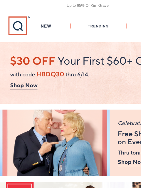 qvcemail newsletter: Kim Gravel TSV® & Free Shipping + Get $30 Off