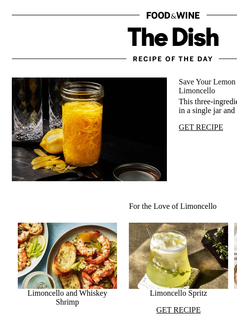 foodandwine newsletter: No-Cook Limoncello