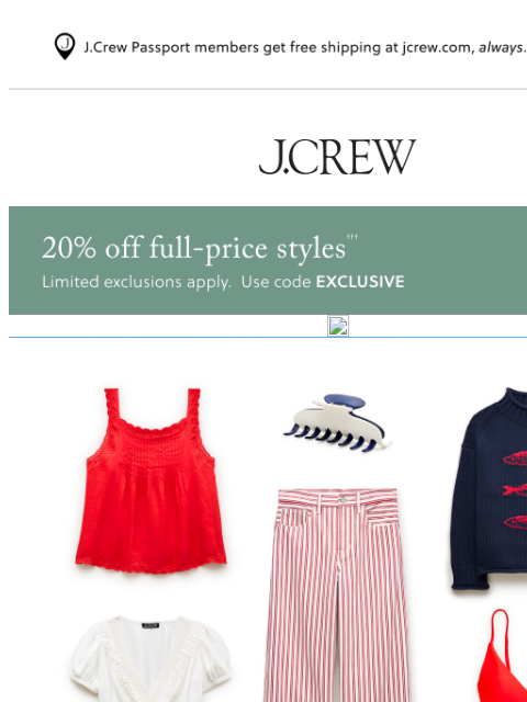 jcrew newsletter: Fresh ways to do red, white & blue