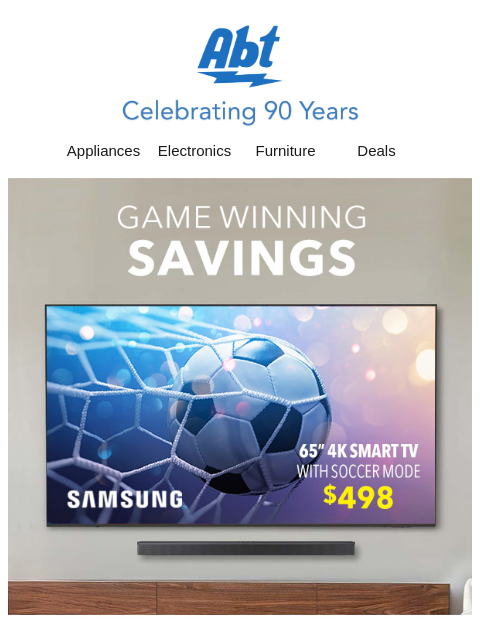 abt newsletter: Watch Every Goal on a New TV ⚽