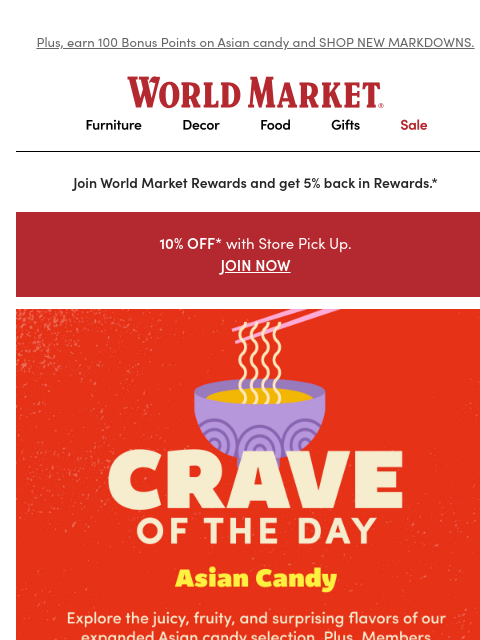 emailworldmarket newsletter: 😋New candies. New flavors. New faves. 