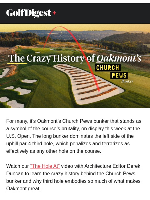 At the US Open, you'll notice the most interesting bunker in America on Oakmont's third hole. Here's its fascinating history. ‌ ‌ ‌ ‌ ‌ ‌ ‌ ‌ ‌ ‌ ‌ ‌ ‌ ‌ ‌ ‌ ‌ ‌ ‌ ‌ ‌ ‌ ‌ ‌ ‌ ‌ ‌ ‌ ‌ ‌ ‌ ‌