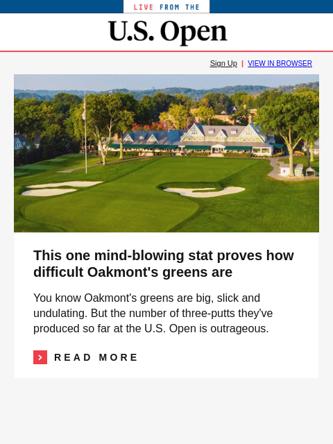 GolfDigest Sign Up | VIEW IN BROWSER Oakmont Country Club This one mind-blowing stat proves how difficult Oakmont's greens are You know Oakmont's greens are big, slick and undulating. But the