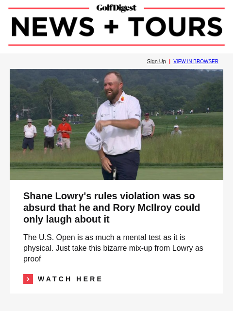 Scottie Scheffler appeared as PO'd as you'll ever see him during post-round range session GolfDigest Sign Up | VIEW IN BROWSER Shane Lowry's rules violation was so asburd that he and Rory