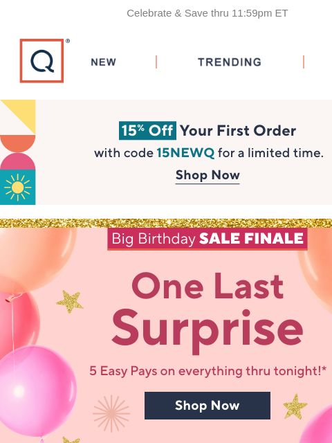 Celebrate & Save thru 11:59pm ET QVC New TRENDING DEALS Unlock 15% off Your First Purchase birthday sale deals deals deals deals deals Unwrap New Sale Prices Calista Smoothie Brush Trio - Jade, Sky