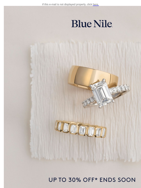 bluenile newsletter: Wedding Day Savings: Up to 30% Off* Select Styles